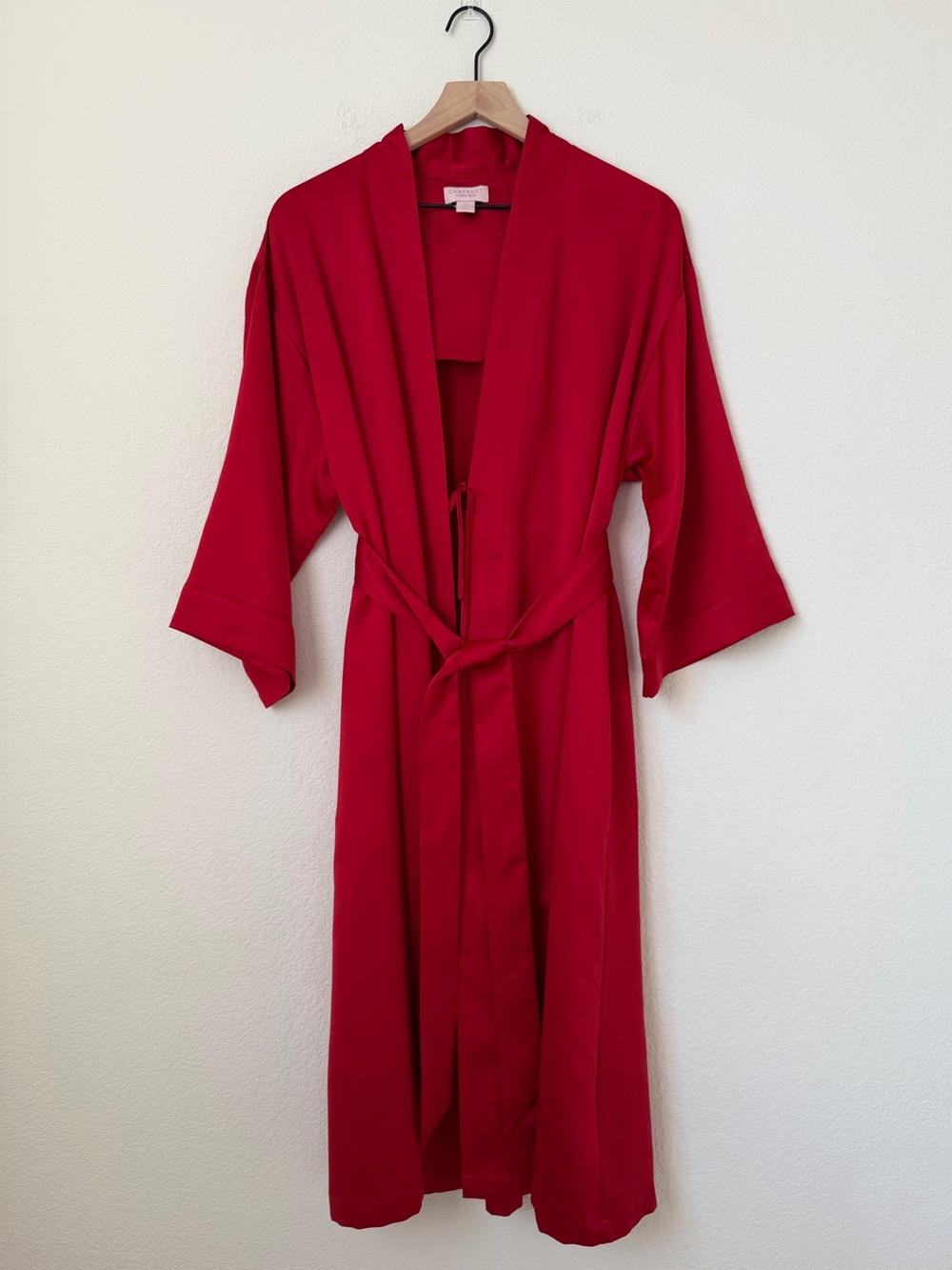 Cabernet by Sleep Sense Deep Red Women’s Robe with Waist Tie Size Medium - Picture 3 of 13